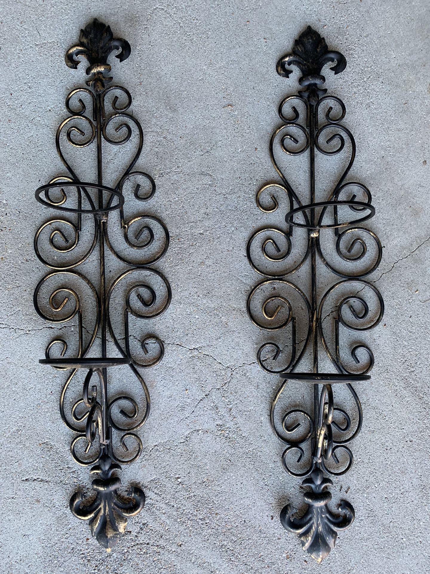 2 Metal Wall Candle Holders