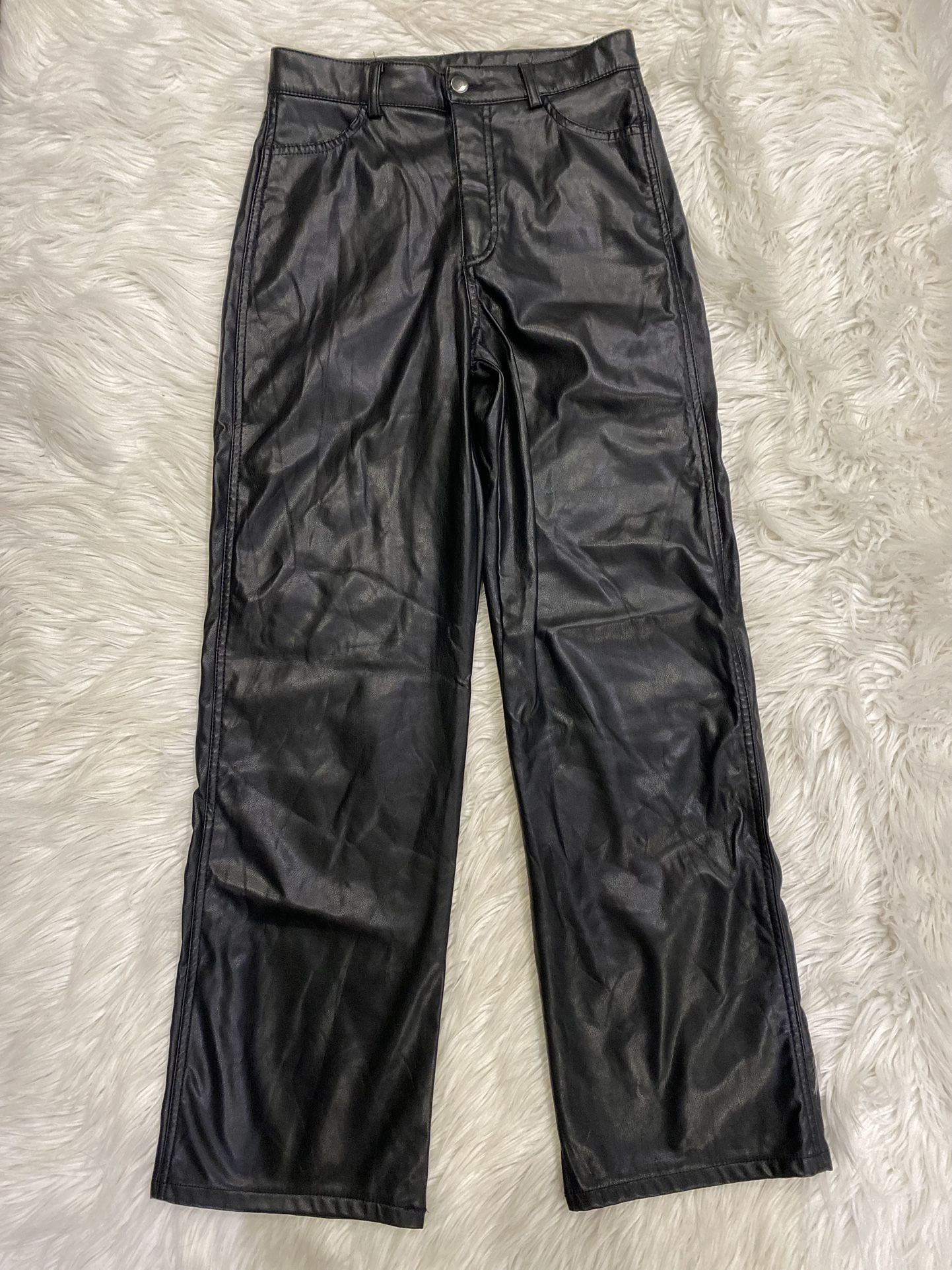 Black Faux Leather Pants