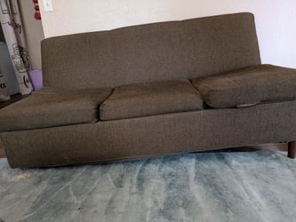 Brown Fabric Three-Seat Sofa bed