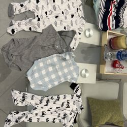 Boys Onesie 0 To 3 Months Black And White , Light Blue First Come First Serve. $2.00 Each ,  I Have More 