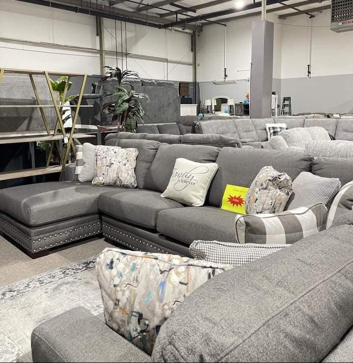 Smoke Sectional Sofa Couch 
