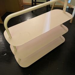Light Pink Modern Metal 3-Tier Low Shelf 