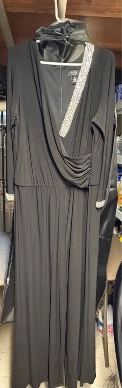 MSK Women's Black w/Rhinestone accents jumpsuit