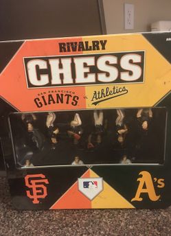 Rivalry chess set SF giants vs A"s