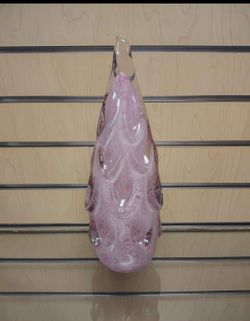Hand Made Glass Figurine / Statuette ( NEW ) pink. 12 inches