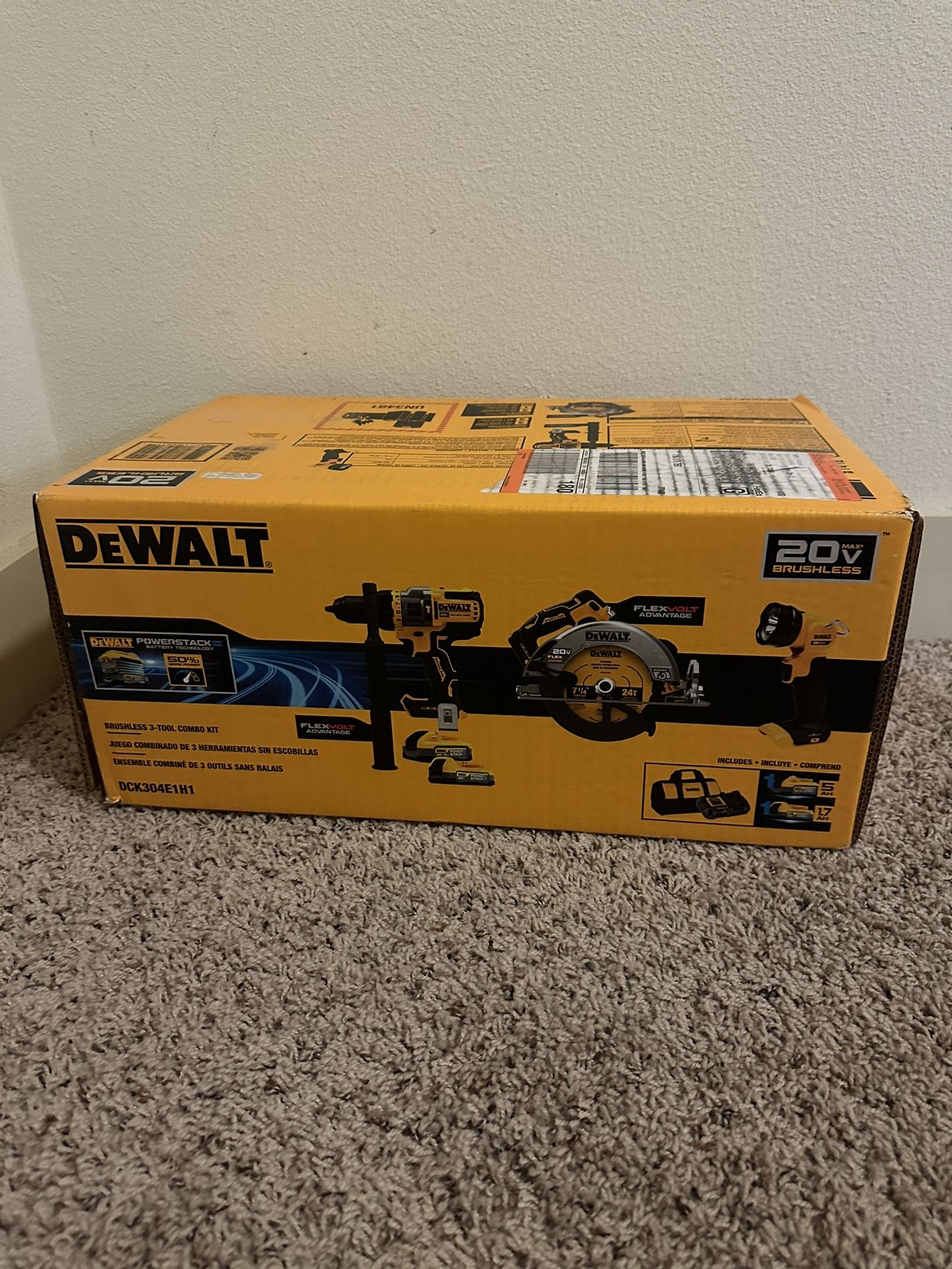 Dewalt DCK304E1H1 20V MAX BRUSHLESS 3-TOOL COMBO KIT