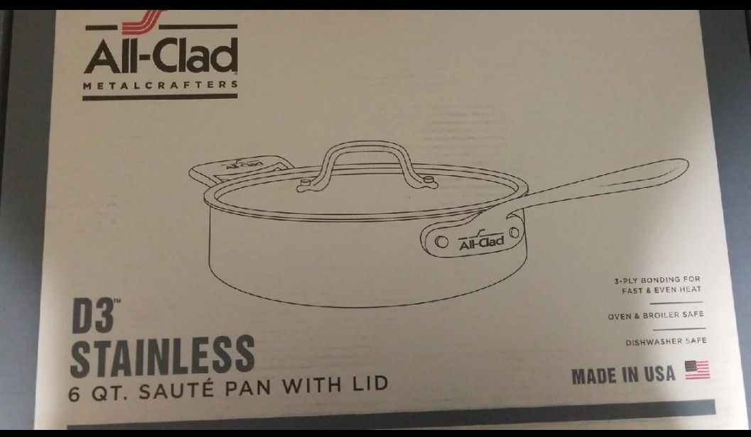NEW ALL-CLAD 6QT SAUTE PAN WITH LID