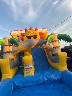Waterslide with large pool