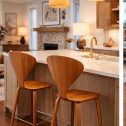 Natural Walnut stools without upholstery pads