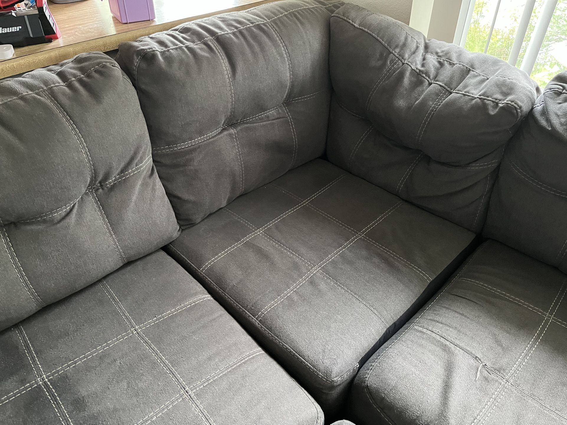 Brown Sectional Couch With Ottoman