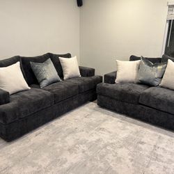 Brand New Comfy Plush Corduroy Sofa Loveseat Set 