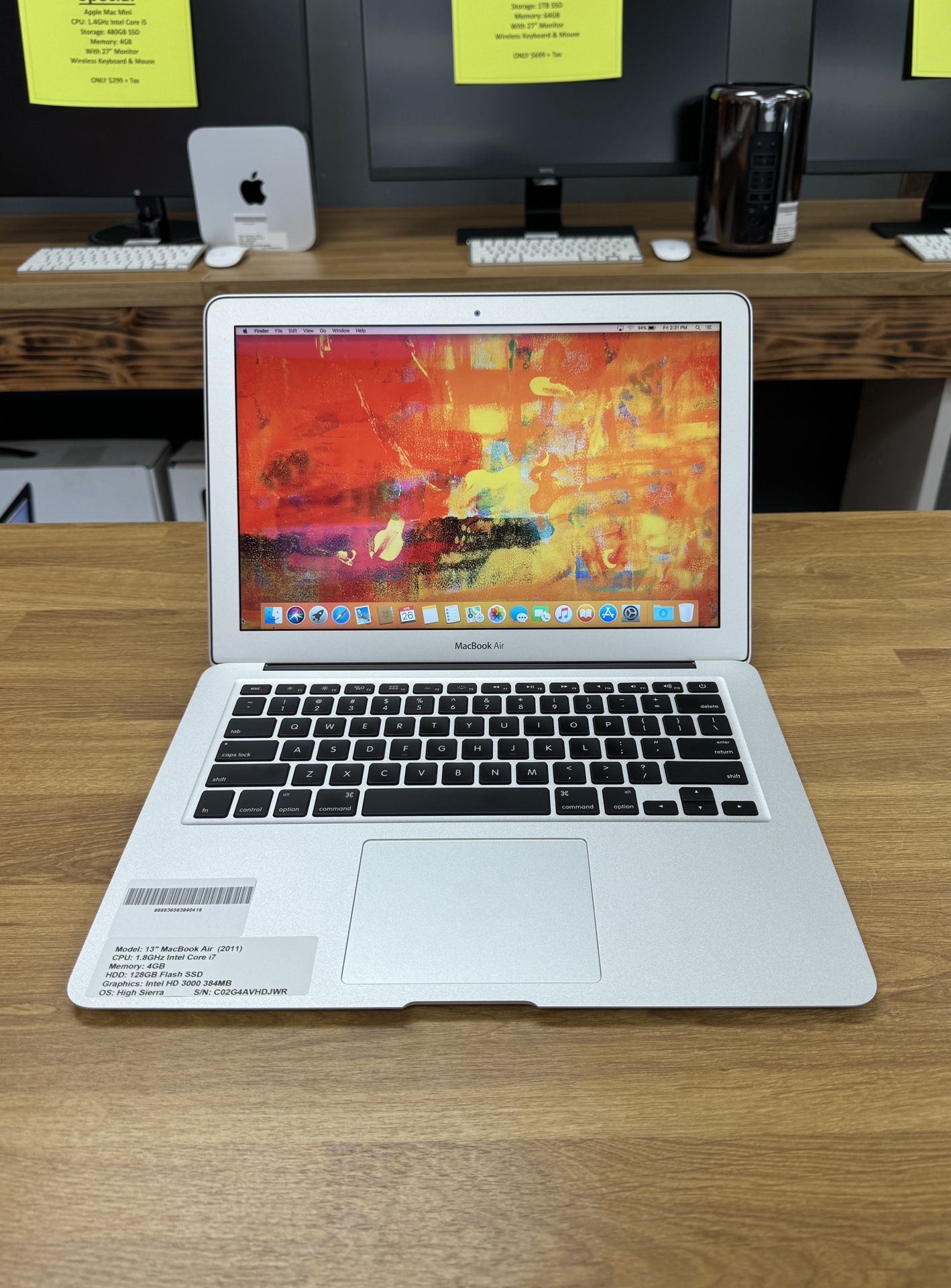 13" MacBook Air * 1.8Ghz Intel Core i7 * 128GB SSD * 4GB RAM * Excellent Condition 