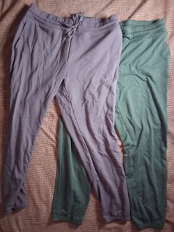 Blue and purple sweatpants