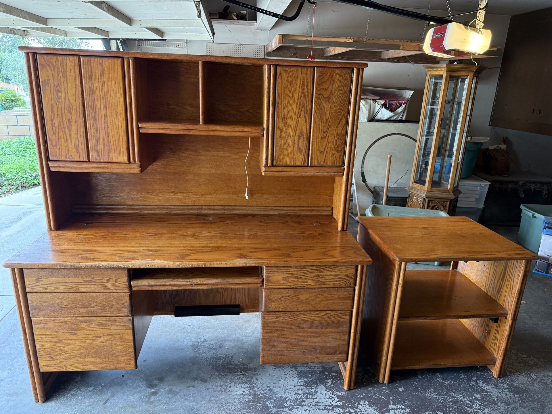Computer Desk, Hutch, & Printer Stand