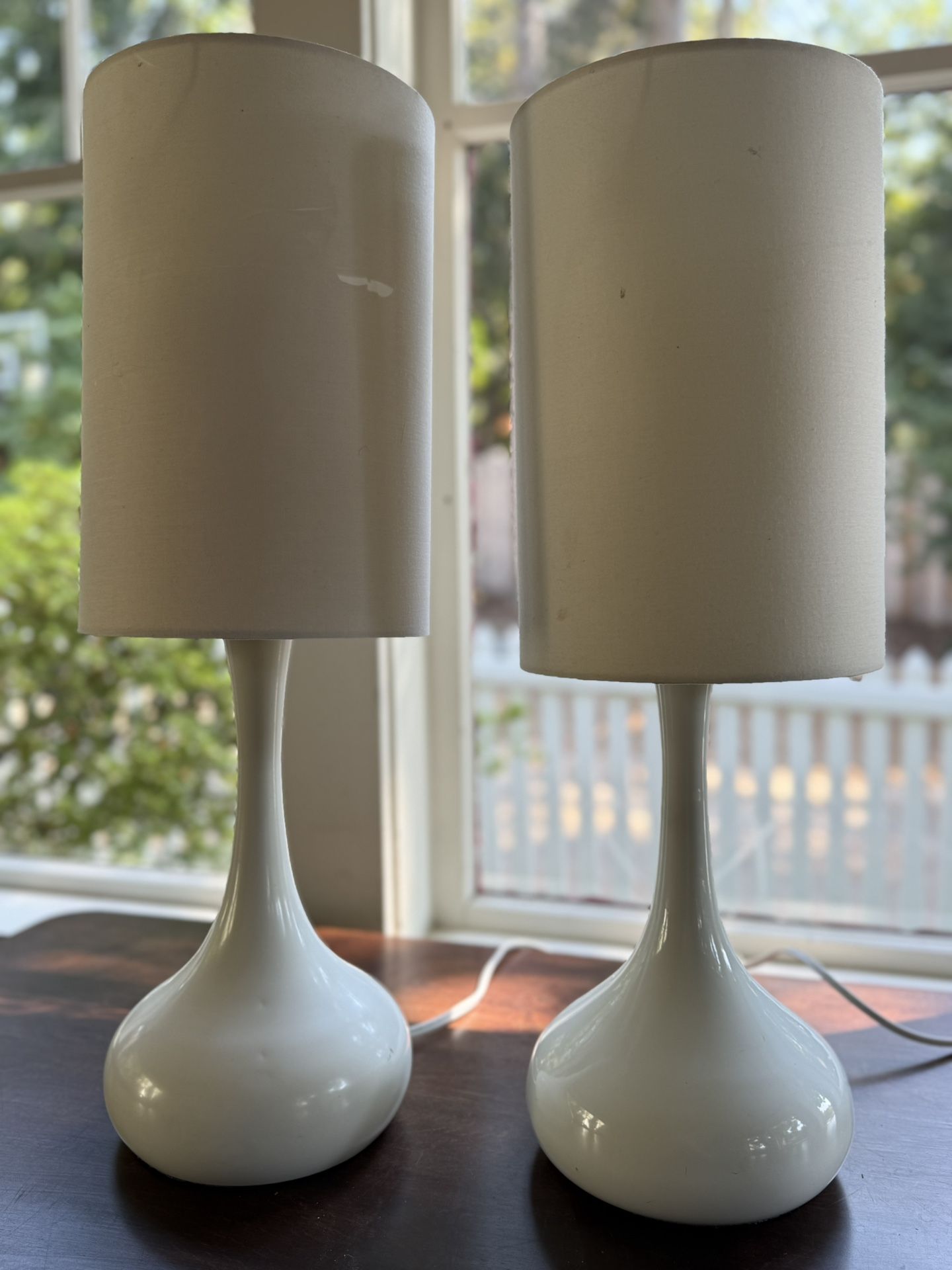 Two White MCM Lamps