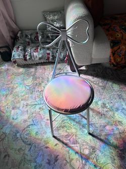 Silver Bow Vanity Chairs