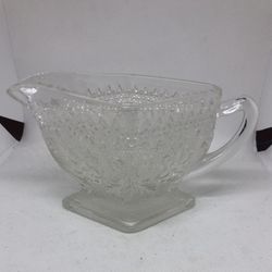 Indiana Pressed Clear Glass Diamond Shaped Creamer