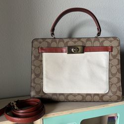 Coach Lane Carryall Satchel Handbag in Colorblock SIGNATURE CANVAS 