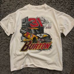 White NASCAR Jeff Burton Tee (L-XL)a