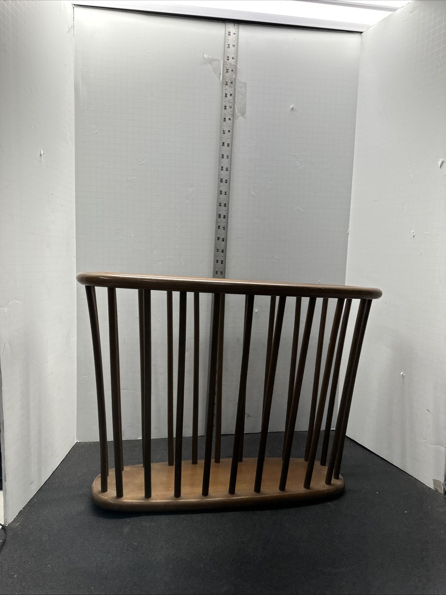 MCM Danish Modern Teak Magazine Holder Basket Rack #P