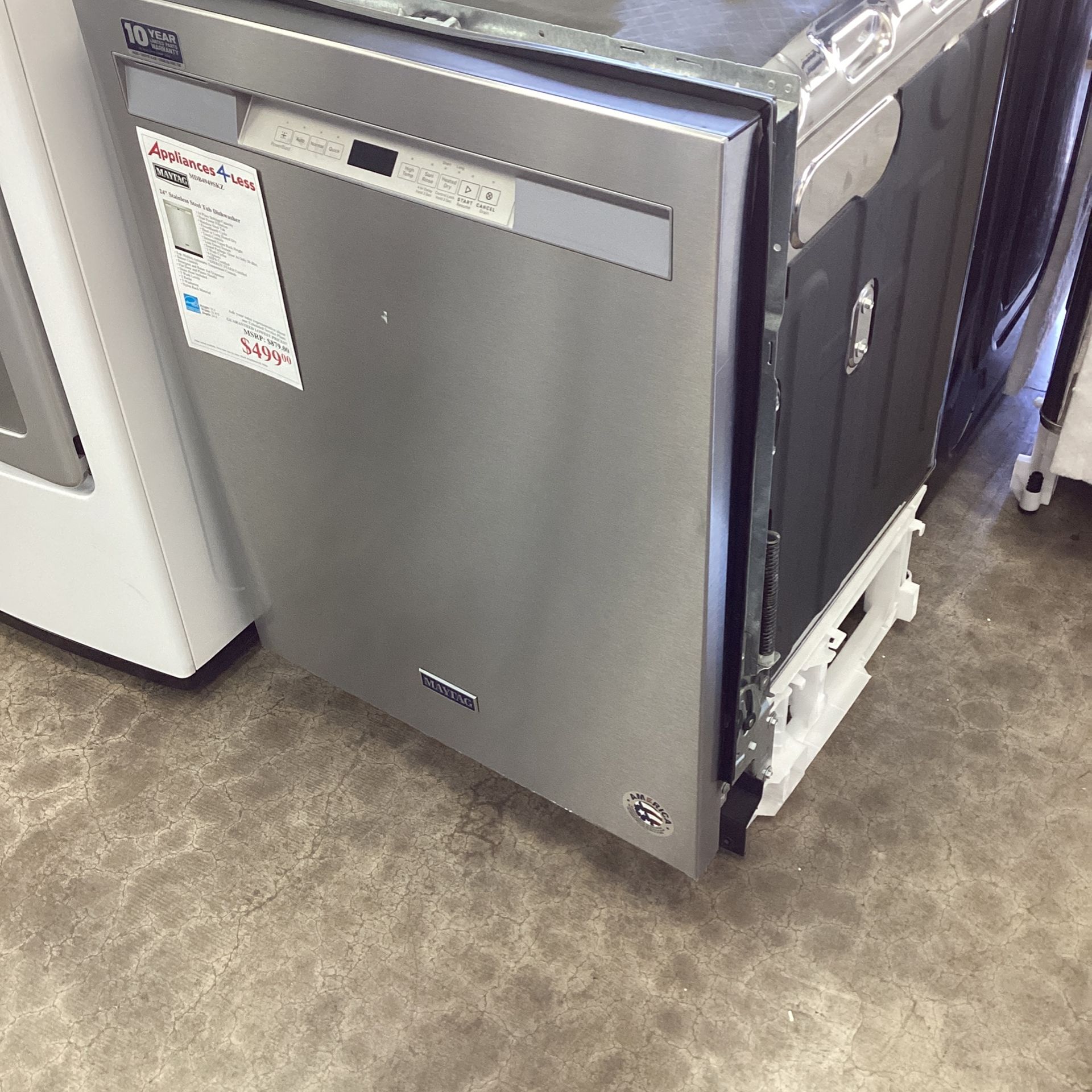 Maytag's 24 Inch Stainless Steel Tub Dishwasher With Dual Power