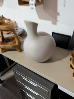 Matte Gray Ceramic Vase
