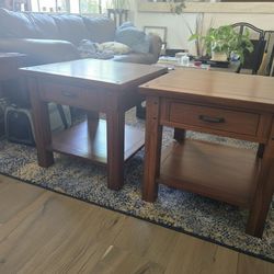 Two Solid wood side end tables