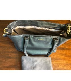 Tumi Voyageur Monika Leather Tote Bag Black Gold Hardware 110022