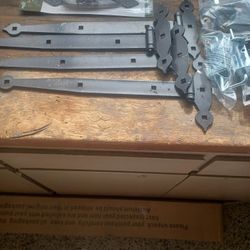 Barn door hinges and hardware new condition.
