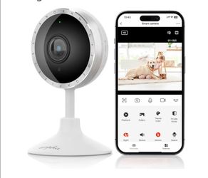 Indoor Security Camera, WiFi Pet Camera for Home Security with PIR Human Detection, Sound Detection, Night Version Two-Way Talk, Support TF Card &