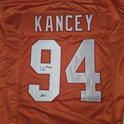 Calijah Kancey Autographed Custom Creamcicle Jersey Beckett Tampa Bay Buccaneers