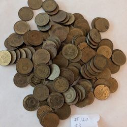 120 Old Ten Pfennig Coins