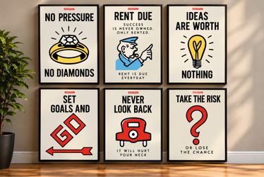 IKONICK x Monopoly Premium Wall Art – Set of 6 – 18x24