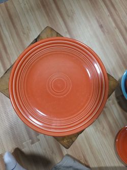 Fiesta Ware Orange Ceramic Dinner Plate