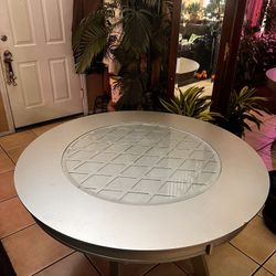 Wood Table With Glass Top
