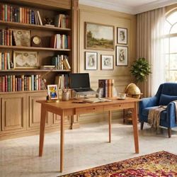 ❤️‍🔥 47.2 in. W-21.7 in D-29.5 in H Rectangular Brown MDF Computer Desk with 2 Drawers$50