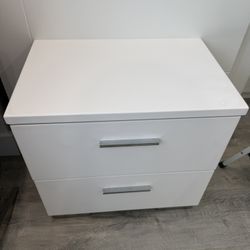 Moonstone Modern White Nightstand