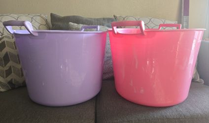 Plastic Buckets Pink Purple $5 For Both