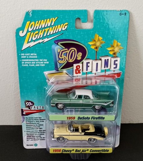 1959 Desoto Fireflite & 1956 Chevrolet Bel Air Conv. Diecast Cars (Brand New)