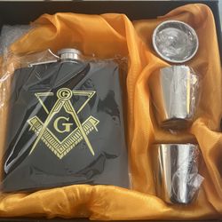 Mason Flask Shot Glasses And Funnel. New