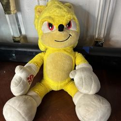 RARE Sonic The Hedgehog 2 Build A Bear Super Sonic Yellow Plush Stuffed