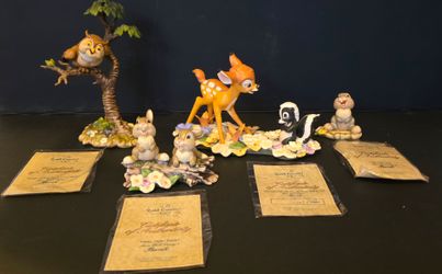 Walt Disney Collection Bambi Figurine Set with COAs