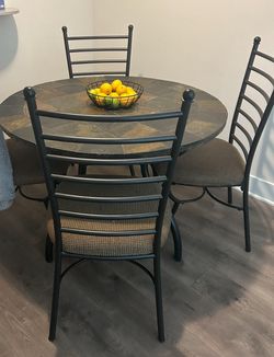 Ashley Furniture slate Dining Table with 3 chairs