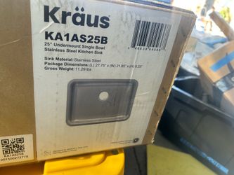 NEW Kraus Dex 25" Undermount Stainless Steel Kitchen Sink - 16 Gauge (KA1AS25B)