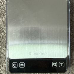 Black & Silver Digital Kitchen Tour Scale  5” X 4” X 0.74”