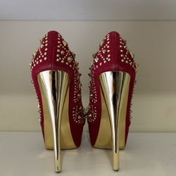 Red High Heels With God Stones 