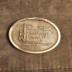 16th Annual International Linemans Rodeo Kansas City 1999 Pewter Belt Buckle