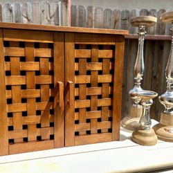 Woven Wood Cabinet w/ 3 Shelves