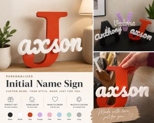Personalized 3D Initial Name Sign | Custom Monogram Decor (Up to 12 Characters)