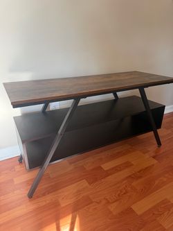 Industrial Style TV Stand with Shelves